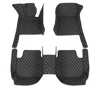 Heel Pad Custom Car Floor Mats Carpets For Dacia For Duster 2010 2011 2012 2013 2014 2015 2017 Made Leather Foot Pads Rugs Accessories(Black-Beige)