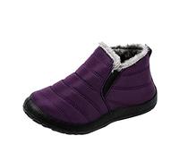 Heel Pad Velvet Boots Warm Short Winter Pair Men Flat Snow Women Water Women's Boots Cross Country Boots, Purple A, 7 UK