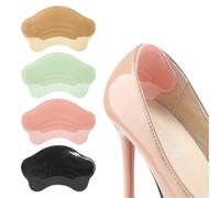 Heel Pads for Shoes, Heel Grips Liner Cushion Inserts for Women, Self Adhesive Heel Protectors for Heel Pain, Slipping, Rubbing, Blisters, Comfort Filler to Make Shoe Fit Tighter, 4 Pcs, 4 Colors