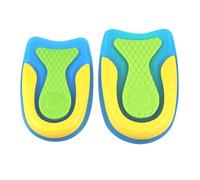 Heel Pads L Size 2 Pairs Stretchy Sebs TPE Fabric Absorption | Three-colour Cushioning, Decompression Effect, Half Insole Design, for Women and Long-walk Use Random Color