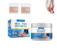 Heel Pain Ointment, 30g Natural Heel Pain Ointment Cream, Soothe & Relieve, for Men and Women, The Package Includes Two Packs of Cotton swabs (1pcs)