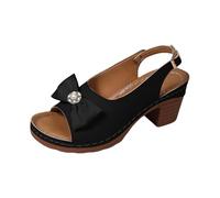Heel Peep Open Toe Cap Sandals Women Slip On Slippers Non-Slip Slippers Thick Bottom Sandals Summer Shoes Leisure Shoes Beach Sandals Walking Sandals Holiday Slippers, black, 9 UK