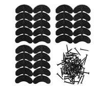 Heel Plates 30 PCS Rubber Shoes Heel Taps Tips Repair Pad Replacement Medium Size with Nails (Black)