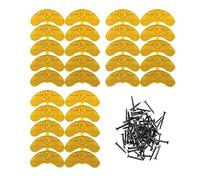 Heel Plates 30 PCS Rubber Shoes Heel Ttaps Tips Repair Pad Replacement Medium Size with Nails (Yellow)