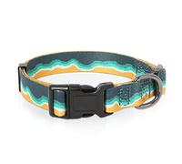 HEELE Dog Collar Large Multi-Colour Patterned Soft Comfy Dog Pet Collars Easy Adjustable Collar for Medium Large Dogs Indoor Outdoor Activities, Sea Waves, L