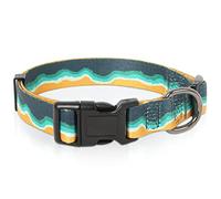 HEELE Dog Collar Puppy Collar Multi-Colour Patterned Soft Comfy Dog Pet Collars Easy Adjustable Collar for Puppy Small Dogs Indoor Outdoor Activities, Sea Waves, XS
