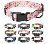 HEELE Dog Collar Puppy Collar Multi-Colour Patterned Soft Comfy Dog Pet Collars Easy Adjustable Collar for Puppy Small Dogs Indoor Outdoor Activities, Pink, XS