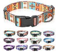 HEELE Dog Collar Puppy Collar Multi-Colour Patterned Soft Comfy Dog Pet Collars Easy Adjustable Collar for Puppy Small Dogs Indoor Outdoor Activities, Bohemian Orange, XS