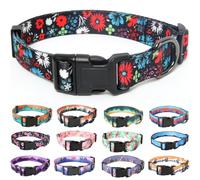 HEELE Dog Collar Puppy Collar Multi-Colour Patterned Soft Comfy Dog Pet Collars Easy Adjustable Collar for Puppy Small Dogs Indoor Outdoor Activities, Hot Red, XS