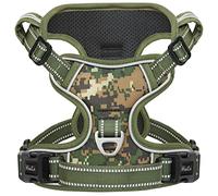 HEELE Dog Harness, Dog Harness for Small Medium Large Dogs No Pull Adjustable Padded Reflective Harness with Handle for Walking Training, Dog Harness Camouflage, Camo Green, L