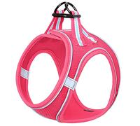 HEELE Dog Harness Dog Puppy Dog Harness Anti-Pull Breathable Chest Harness No-Pull Dog Safety Harness Reflective Adjustable Soft for Medium and Small Dogs Walking Running Training, Rose, XS