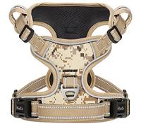 HEELE Dog Harness for Large Dogs No Pull Adjustable Padded Reflective Harness with Handle for Walking Training, Pet Harness Camouflage, Camo Tan, XL