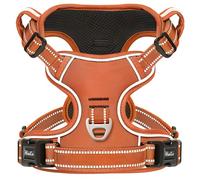 HEELE Dog Harness for Medium Dogs No Pull Dog Vest Harness with Soft Padded Handle Reflective for Outdoor Training, Pumpkin Orange, M