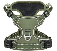 HEELE Dog Harness for Small Medium Large Dogs No Pull Adjustable Padded Reflective Harness with Handle for Walking Training, Green, XS