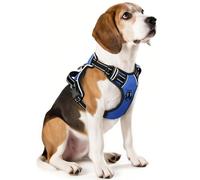 HEELE Dog Harness Medium No Pull Dog Vest Harness with Soft Padded Handle Reflective Pet Harness for Outdoor Training Walking, Blue, M
