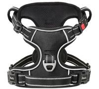 HEELE Dog Harness, No Pull Medium, Release on Neck with Lockable Buckle, Front Back Clips Dog Vest Harness Reflective Adjustable Padded, Easy Control Handle for Outdoor Walking Training, Black, XL