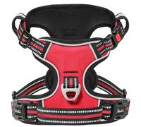 HEELE Dog Harness, No Pull Medium, Release on Neck with Lockable Buckle, Front Back Clips Dog Vest Harness Reflective Adjustable Padded, Easy Control Handle for Outdoor Walking Training, Red, S