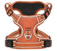 HEELE Dog Harness No Pull Release on Neck with Lockable Buckle, Front Back Clips Dog Vest Harness Reflective Adjustable Padded, Easy Control Handle for Outdoor Walking Training, Pumpkin Orange, XL