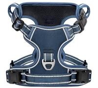 HEELE Dog Harness No Pull Small Release on Neck Front Back Clips Dog Vest Harness Reflective Adjustable Padded Breathable Easy Control Handle for Walking Training, Royal Blue, S