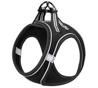 HEELE Dog Harness Small Dog Puppies Step-in Harness Soft Mesh Anti-Escape, Reflective Loop Harness Lightweight Comfortable for Training Walking Running, Black, S