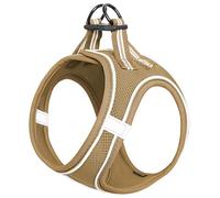 HEELE Dog Harness Small Dog Puppies Step-in Harness Soft Mesh Anti-Escape, Reflective Loop Harness Lightweight Comfortable for Training Walking Running, Brown, S