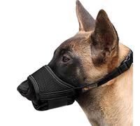 HEELE Dog Muzzle Breathable Mesh and Durable Nylon Dog Muzzle with Adjustable Loop and Soft Pad Dog Training Muzzle Prevent for Barking Biting Chewing (Black, XS)