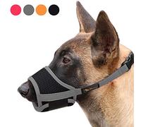 HEELE Dog Muzzle Dog Muzzles to Prevent Biting, Barking and Chewing, Adjustable Loop, Nylon Soft Pad, Breathable Mesh, Muzzle for Large Dogs(Black-Gray, XL)