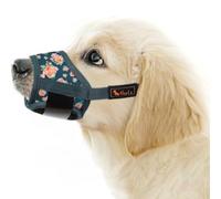 HEELE Dog Muzzle Padded with Vivid Prints, Blackish Green Flower, XS