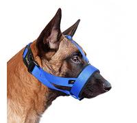 HEELE Dog Muzzle with Head Strap, Adjustable Loop and Soft Neoprene Padding, No More Chafing, Muzzle for Small Dogs Prevent Barking Biting and Chewing, Royal Blue, S