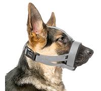 HEELE Dog Muzzle with Head Strap and Adjustable Loop and Soft Neoprene Padding, No More Chafing, Muzzle for Large Dogs Prevent Barking Biting and Chewing, Gray, L