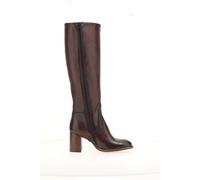 Heeled Leather Calf Boots Chocolate