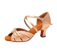Heeled Sandal For Women-Ladies 7.5cm Stilettos Open Toe Pump Heel Sandals, Soft Sole Summer Strappy Sandals Trendy Comfortable For Tango Latin Dance Prom Party