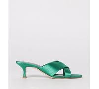 Heeled Sandal MANOLO BLAHNIK Woman color Green - Size: 40 - female