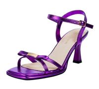 Heels Charm Women's Stiletto Strappy Heeled Sandals 3.15 Inches Square Open Toe Bowknot Straps Ankle Strap High Heel Sandal Dress Dancing Sandals Daily Work Party Wedding Usual Sandal Shoes, Purple, 5
