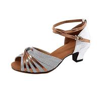 Heels Dancing Shoes High Women's Leisure Fashion Breathable Sandals Outdoor Women's high Heels Curfew Boots (Silver, 4.5)