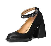 Heels for Women Women's high Heels Leather Square high Heels Women's Shoes Women's Shoes Generous Schwarz