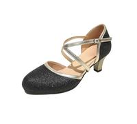 Heels for Women Womens Sandals Ballroom Dance Shoes UK Women's Mid Low Heel Salsa Tango Latin Party Outdoor Ladies Wide Fit Satin Open Toe Bachata Practice Performance Dancing