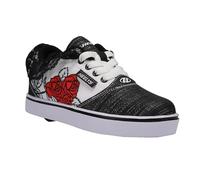 HEELYS Girls Pro 20 Ivory Ella Rolling Heel Shoe, Black White Red Slv, 1 Little Kid