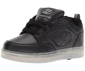 Heelys Premium Lo Triple Black Kids Light Up Roller Shoe (UK 4/EU 36.5)