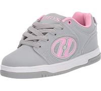 HEELYS Voyager Tennis Shoe, Grey/Light Pink, 4 Big Kid