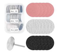 heemeei 72Pcs Sanding Paper Discs and 25mm Metal Nail Drill Bit Replacement Sandpaper Disk, Foot File for Dead Skin Foot Callus Remover for Manicure Pedicure Supplies Tools(80#150#240# Grits)