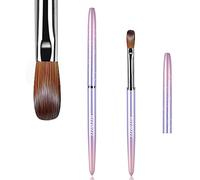 heemeei Kolinsky Size 8 Acrylic Nail Brush, 100% Pure Strong Handle Acrylic Powder Design Tools for Professional Manicure DIY Home Salon (8#)