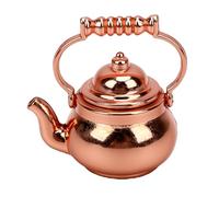 HEEPDD 1:12 Scale Miniature Copper Tea Kettle with Vintage Dollhouse Decor for Stove Shelf Display (Kettle Model)