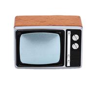 HEEPDD 1/12 Scale Miniature Television Model, Wooden Retro TV Dollhouse Accessory for Living Room Decoration Photography, 4 X 2.5 X 2.3 Cm