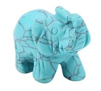 HEEPDD 1.5in Natural Stone Elephant Figurine, Crystal Carved Mini Statue for Home Decor Desk Ornament Healing Crystal Women (Blue)