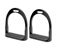 HEEPDD 1 Pair Stirrups, Aluminium Horse Stirrups with Non Slip Pedal Horse Riding Equestrian Safety Supplies(Black)