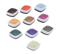 HEEPDD 10 Color Stamp Pad Set, Quick Drying Ink Pads Water Soluble for Kids Crafting with Plastic Storage Box Suitable for Fabric Wood Paper Scrapbook Card Making