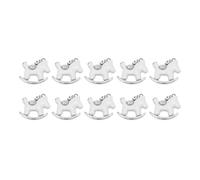 HEEPDD 10 Pcs 25mm Cream White Metal Horse Charm