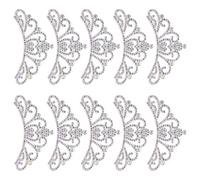 HEEPDD 10 Piece 3.3 X 1.8 Inch Crown Shaped Fabric Repair Kit, Beautiful and Elegant Embroidered Patches for Jeans Shirts Clothes Pant. (8.3 * 4.5cm White Crown)