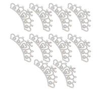 HEEPDD 10 Piece 3.3 X 1.8 Inch Crown Shaped Fabric Repair Kit, Beautiful and Elegant Embroidered Patches for Jeans Shirts Clothes Pant. (8.8 * 4.5cm White Flower Crown)